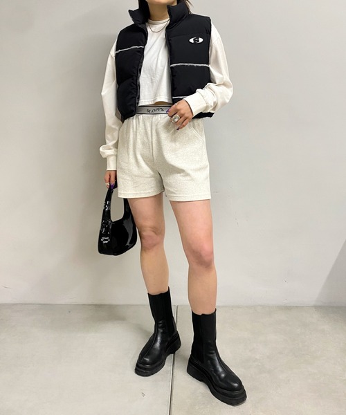 WHO'S WHO gallery（フーズフーギャラリー）の「【SLOPPY/スロッピー】ラインリブショートパンツ（その他パンツ・レディース・サックスブルー/トップグレー/レッド/ブラック/ライトグレー/アイボリー・FREE）」の7枚目の写真