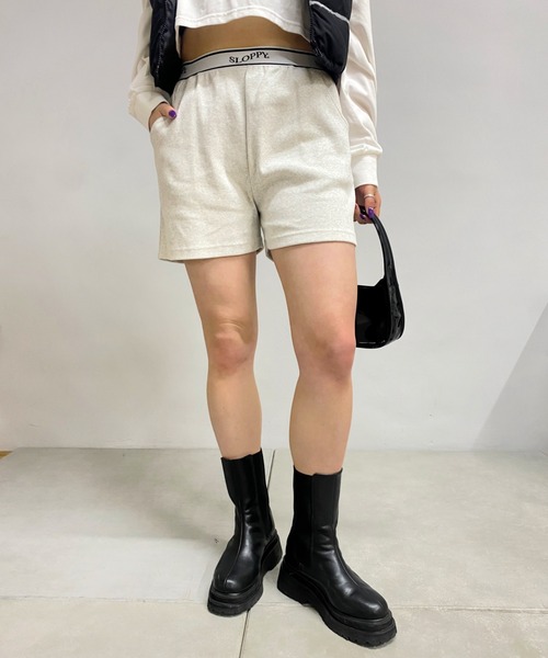 WHO'S WHO gallery（フーズフーギャラリー）の「【SLOPPY/スロッピー】ラインリブショートパンツ（その他パンツ・レディース・サックスブルー/トップグレー/レッド/ブラック/ライトグレー/アイボリー・FREE）」の8枚目の写真