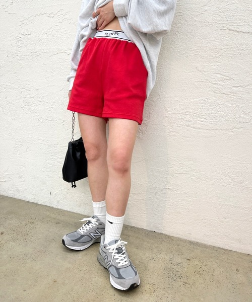 WHO'S WHO gallery（フーズフーギャラリー）の「【SLOPPY/スロッピー】ラインリブショートパンツ（その他パンツ・レディース・サックスブルー/トップグレー/レッド/ブラック/ライトグレー/アイボリー・FREE）」の10枚目の写真