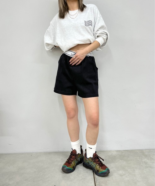 WHO'S WHO gallery（フーズフーギャラリー）の「【SLOPPY/スロッピー】ラインリブショートパンツ（その他パンツ・レディース・サックスブルー/トップグレー/レッド/ブラック/ライトグレー/アイボリー・FREE）」の15枚目の写真