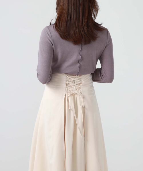 archives（アルシーヴ）の「バックレースアップスカート（スカート・レディース・モカ/グリーン/アイボリー/ブラック・MEDIUM）」の15枚目の写真