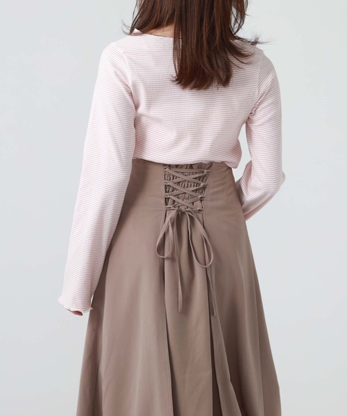 archives（アルシーヴ）の「バックレースアップスカート（スカート・レディース・モカ/グリーン/アイボリー/ブラック・MEDIUM）」の20枚目の写真