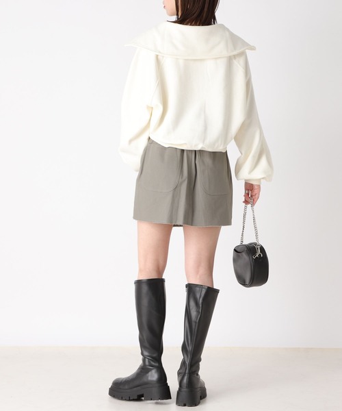 Heather（ヘザー）の「ハーフZIPロゴスウェット　184762（スウェット・レディース・アイボリー/グレー/イエロー・FREE）」の6枚目の写真