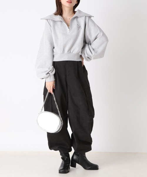 Heather（ヘザー）の「ハーフZIPロゴスウェット　184762（スウェット・レディース・アイボリー/グレー/イエロー・FREE）」の9枚目の写真