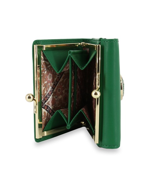 PAUL&JOE(ポールアンドジョー)の「PAUL & JOE ACCESSOIRES (ポール&ジョーアクセソワ) 口金ミニ財布 フラワーブローチ PJA-W793 ポールアンドジョー(財布・レディース・ネイビー/グリーン/パープル・FREE)」の9枚目の写真