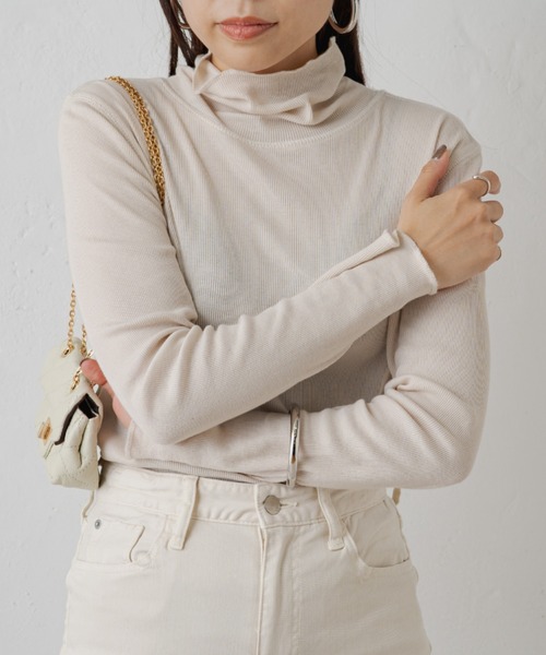 LOUNGEDRESS（ラウンジドレス）の「【earthy_/アーシー】オーガニックコットンテレコタートル（Tシャツ/カットソー・レディース・オレンジ/オフホワイト/ブルー/ブラック/ホワイト・FREE）」の3枚目の写真