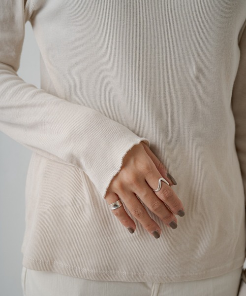 LOUNGEDRESS（ラウンジドレス）の「【earthy_/アーシー】オーガニックコットンテレコタートル（Tシャツ/カットソー・レディース・オレンジ/オフホワイト/ブルー/ブラック/ホワイト・FREE）」の7枚目の写真