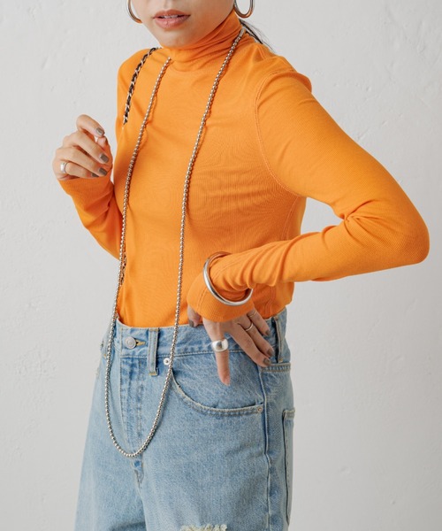 LOUNGEDRESS（ラウンジドレス）の「【earthy_/アーシー】オーガニックコットンテレコタートル（Tシャツ/カットソー・レディース・オレンジ/オフホワイト/ブルー/ブラック/ホワイト・FREE）」の14枚目の写真