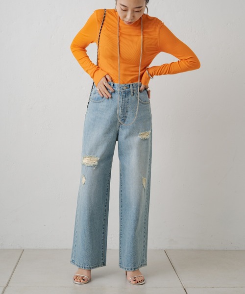 LOUNGEDRESS（ラウンジドレス）の「【earthy_/アーシー】オーガニックコットンテレコタートル（Tシャツ/カットソー・レディース・オレンジ/オフホワイト/ブルー/ブラック/ホワイト・FREE）」の18枚目の写真