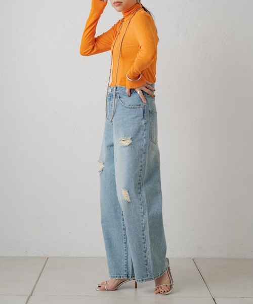 LOUNGEDRESS（ラウンジドレス）の「【earthy_/アーシー】オーガニックコットンテレコタートル（Tシャツ/カットソー・レディース・オレンジ/オフホワイト/ブルー/ブラック/ホワイト・FREE）」の19枚目の写真