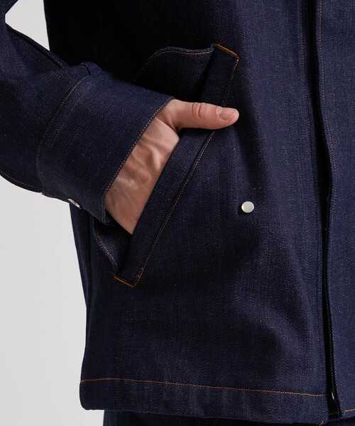 UNITED TOKYO（ユナイテッドトウキョウ）の「12ozデニムスタンドBL（デニムジャケット・メンズ・インディゴブルー/ブラック・2/1）」の14枚目の写真