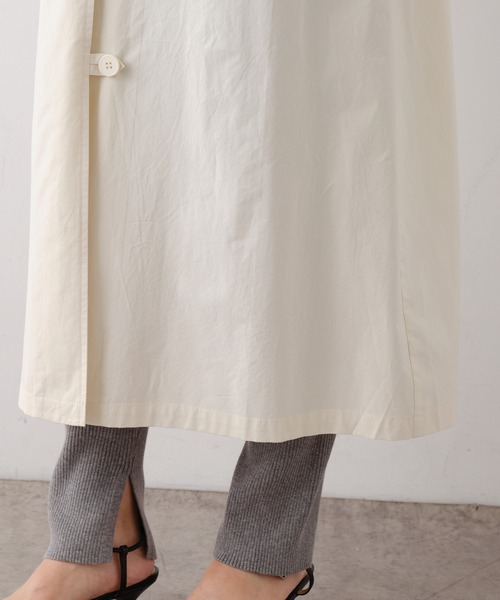 Omekashi(オメカシ)の「レイヤードシャツコート(ノーカラーコート・レディース・ベージュ/イエロー・FREE)」の15枚目の写真