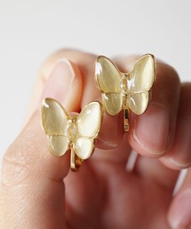 jolie minette/キャッツアイストーンの蝶々イヤリング