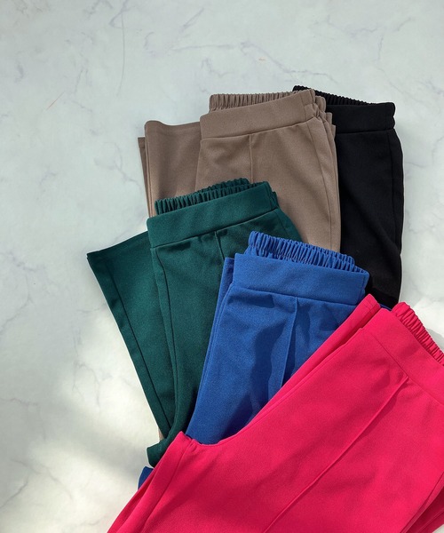 AS KNOW AS plus（アズノゥアズプラス）の「○ストレッチフレアパンツ（スラックス・レディース・ブラック/ピンク/ブルー/グリーン/モカ・FREE）」の13枚目の写真