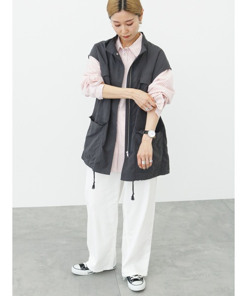 Samansa Mos2 blue（サマンサモスモスブルー）の「【ECO DENIM】ワイドストレートパンツ（その他パンツ・レディース・ネイビー/オフホワイト/サックスブルー・ﾌﾘ-）」の6枚目の写真