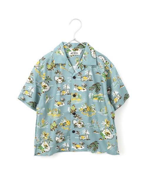 MAKE YOUR DAY(メイクユアデイ)の「アロハ柄半袖シャツ■80~140cm(シャツ/ブラウス・キッズ・イエロー/ブルー/サーモンピンク・100/120/130/140/110/90/80)」の2枚目の写真