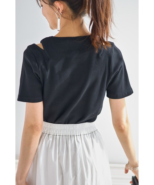 &. NOSTALGIA(アンドドットノスタルジア)の「カットワークリブTシャツ(Tシャツ/カットソー・レディース・オフホワイト/ライム/ブラック・FREE)」の19枚目の写真