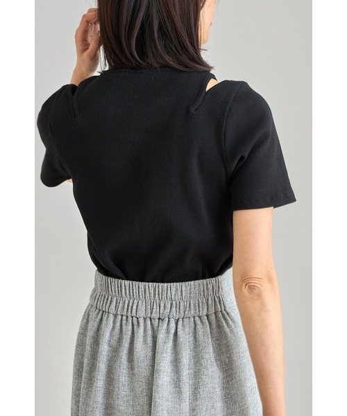 &. NOSTALGIA(アンドドットノスタルジア)の「カットワークリブTシャツ(Tシャツ/カットソー・レディース・オフホワイト/ライム/ブラック・FREE)」の21枚目の写真