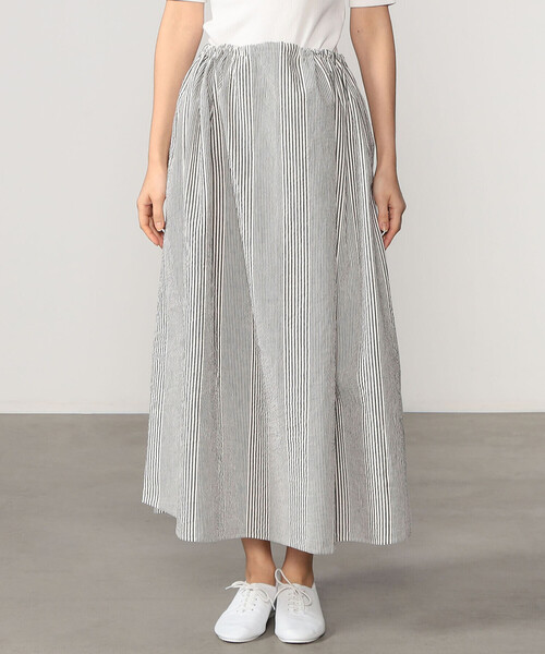 Bshop（ビショップ）の「MEYAME | ロングスカート ストライプ WOMEN（スカート・レディース・ブラック系その他/グリーン系その他・F）」の8枚目の写真