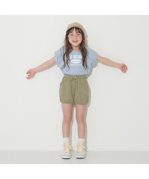 Lycee mine（リセマイン）の「【型崩れしないやわらかコットン】ロゴプリントミニ丈ドロップTシャツ（Tシャツ/カットソー・キッズ・ブルーグレー/アイボリー/ベージュ系/パープル/チャコール・100cm/110cm/120cm/130cm/140cm/150cm）」の21枚目の写真