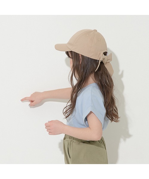 Lycee mine（リセマイン）の「【型崩れしないやわらかコットン】ロゴプリントミニ丈ドロップTシャツ（Tシャツ/カットソー・キッズ・ブルーグレー/アイボリー/ベージュ系/パープル/チャコール・100cm/110cm/120cm/130cm/140cm/150cm）」の9枚目の写真