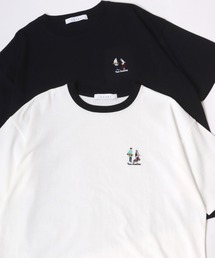 Lazar 別注 Cute Couple Tee/オーバーサイズ キュートカップル ワンポイント刺繍 半袖Tシャツ/レディース メンズ