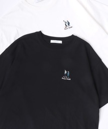 Lazar 別注 Cute Couple Tee/オーバーサイズ キュートカップル ワンポイント刺繍 半袖Tシャツ/レディース メンズ