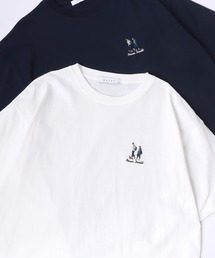 Lazar 別注 Cute Couple Tee/オーバーサイズ キュートカップル ワンポイント刺繍 半袖Tシャツ/レディース メンズ