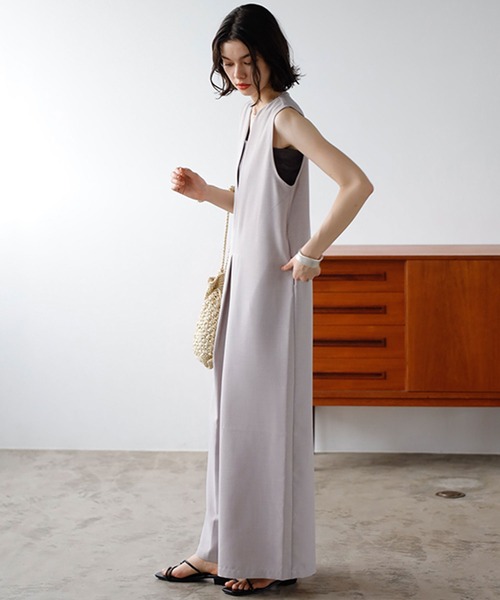 GeeRA（ジーラ）の「フロントタックＶネックオールインワン（つなぎ/オールインワン・レディース・ブラック/ベージュ・MEDIUM/LARGE）」の10枚目の写真