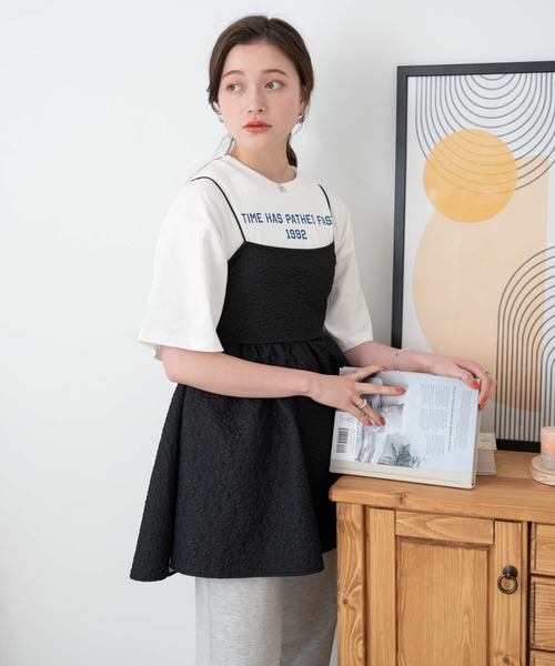 WEGO(ウィゴー)の「WEGO/フクレジャガードミニキャミワンピ(ワンピース・レディース・ホワイト/ブラック・FREE)」の12枚目の写真