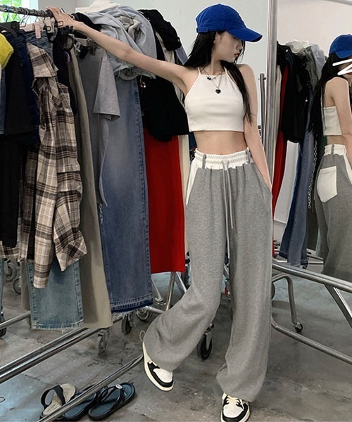 KICKSEWING(キックスウィング)の「KICKSEWING ウエストバンディング配色スウェットパンツ(スウェットパンツ・レディース・グレー・FREE)」の8枚目の写真