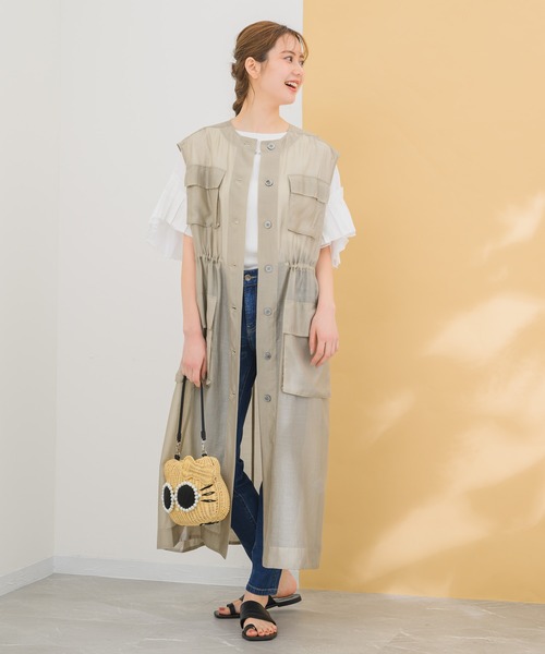 KATHARINE ROSS（キャサリンロス）の「【KATHARINE ROSS】シアワークジレ（ノーカラージャケット・レディース・ベージュ/ブラック・MEDIUM）」の11枚目の写真