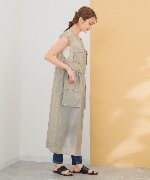 KATHARINE ROSS（キャサリンロス）の「【KATHARINE ROSS】シアワークジレ（ノーカラージャケット・レディース・ベージュ/ブラック・MEDIUM）」の16枚目の写真