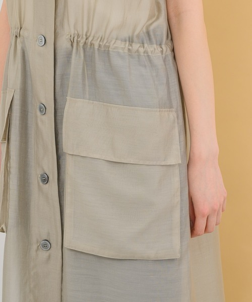 KATHARINE ROSS（キャサリンロス）の「【KATHARINE ROSS】シアワークジレ（ノーカラージャケット・レディース・ベージュ/ブラック・MEDIUM）」の21枚目の写真