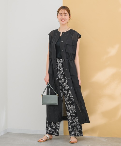 KATHARINE ROSS（キャサリンロス）の「【KATHARINE ROSS】シアワークジレ（ノーカラージャケット・レディース・ベージュ/ブラック・MEDIUM）」の6枚目の写真