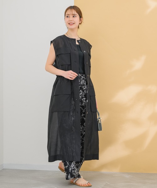 KATHARINE ROSS（キャサリンロス）の「【KATHARINE ROSS】シアワークジレ（ノーカラージャケット・レディース・ベージュ/ブラック・MEDIUM）」の7枚目の写真