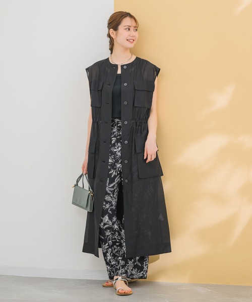 KATHARINE ROSS（キャサリンロス）の「【KATHARINE ROSS】シアワークジレ（ノーカラージャケット・レディース・ベージュ/ブラック・MEDIUM）」の8枚目の写真