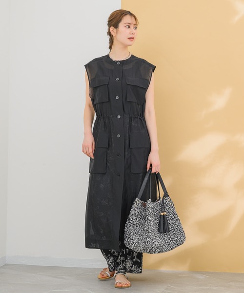 KATHARINE ROSS（キャサリンロス）の「【KATHARINE ROSS】シアワークジレ（ノーカラージャケット・レディース・ベージュ/ブラック・MEDIUM）」の9枚目の写真