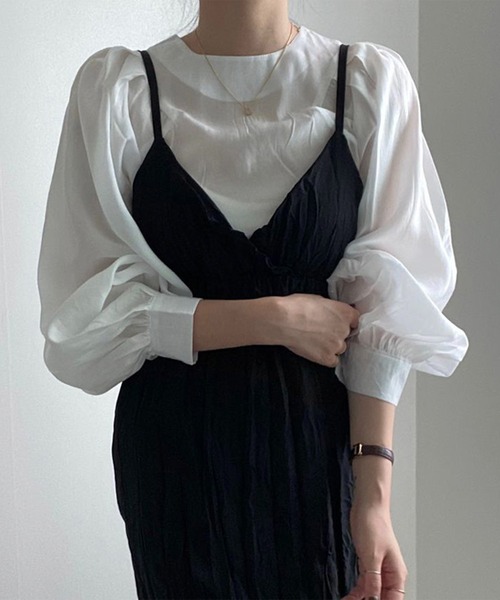 【OUTLET SALE 40%OFF】ショルダータックボリュームスリーブシャツ[mb]
