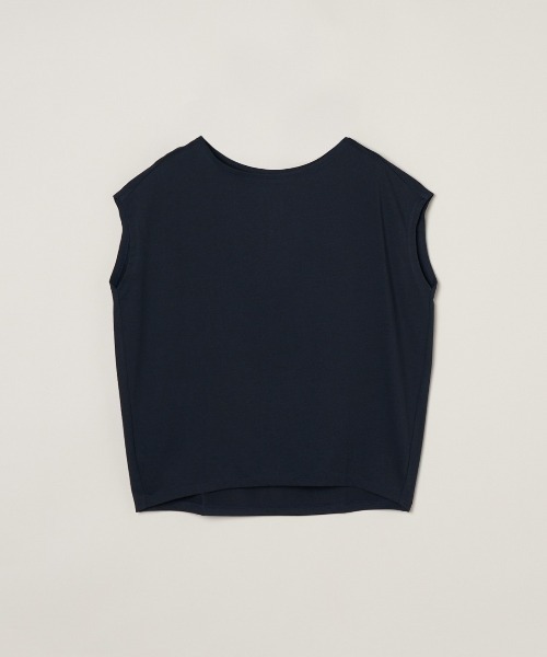 three dots(スリードッツ)の「パウダリーコットン フレンチタンク【吸水速乾・UVカット】(Tシャツ/カットソー・レディース・ホワイト/ブラック/ライトグレー/ネイビー系・SMALL/X-SMALL)」の4枚目の写真
