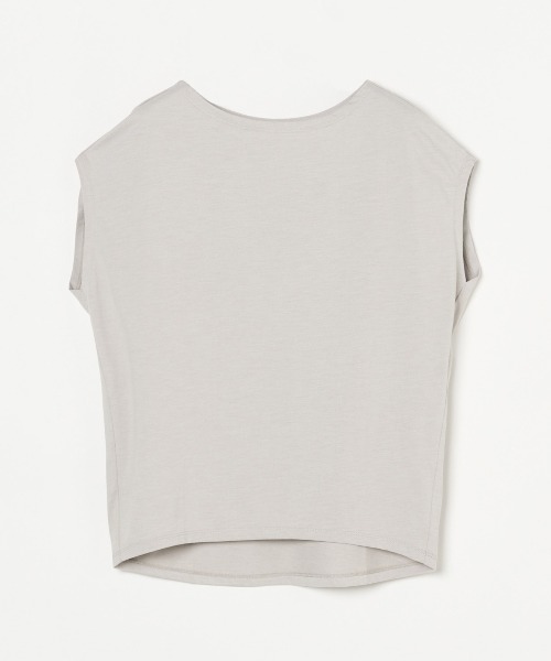 three dots(スリードッツ)の「パウダリーコットン フレンチタンク【吸水速乾・UVカット】(Tシャツ/カットソー・レディース・ホワイト/ブラック/ライトグレー/ネイビー系・SMALL/X-SMALL)」の3枚目の写真