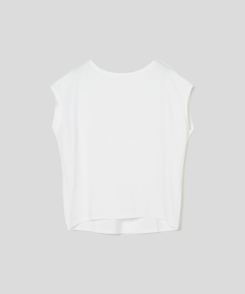three dots(スリードッツ)の「パウダリーコットン フレンチタンク【吸水速乾・UVカット】(Tシャツ/カットソー・レディース・ホワイト/ブラック/ライトグレー/ネイビー系・SMALL/X-SMALL)」の16枚目の写真