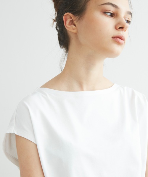 three dots(スリードッツ)の「パウダリーコットン フレンチタンク【吸水速乾・UVカット】(Tシャツ/カットソー・レディース・ホワイト/ブラック/ライトグレー/ネイビー系・SMALL/X-SMALL)」の11枚目の写真