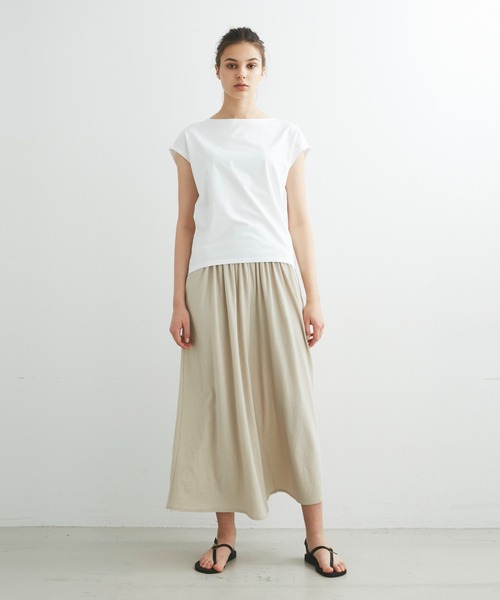 three dots(スリードッツ)の「パウダリーコットン フレンチタンク【吸水速乾・UVカット】(Tシャツ/カットソー・レディース・ホワイト/ブラック/ライトグレー/ネイビー系・SMALL/X-SMALL)」の12枚目の写真
