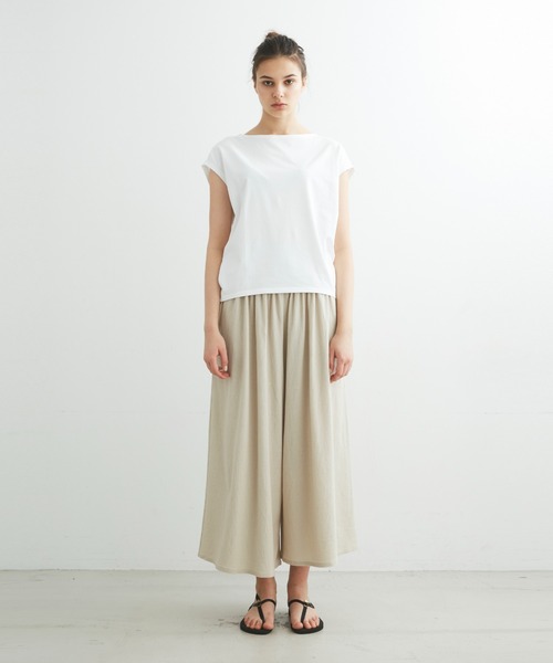 three dots(スリードッツ)の「パウダリーコットン フレンチタンク【吸水速乾・UVカット】(Tシャツ/カットソー・レディース・ホワイト/ブラック/ライトグレー/ネイビー系・SMALL/X-SMALL)」の13枚目の写真
