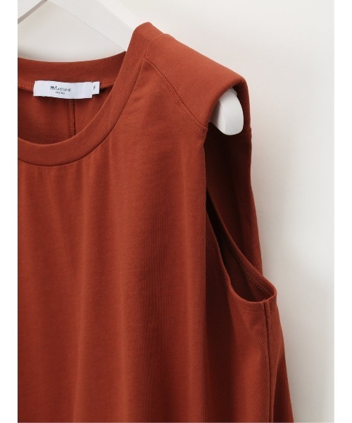 m.f.editorial（エムエフエディトリアル）の「m.f.エディトリアル レディース コットン ノースリーブ Tシャツ（Tシャツ/カットソー・レディース・レンガ/ベージュ/ホワイト・FREE）」の19枚目の写真