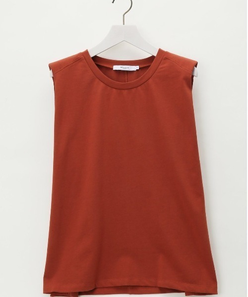 m.f.editorial（エムエフエディトリアル）の「m.f.エディトリアル レディース コットン ノースリーブ Tシャツ（Tシャツ/カットソー・レディース・レンガ/ベージュ/ホワイト・FREE）」の14枚目の写真