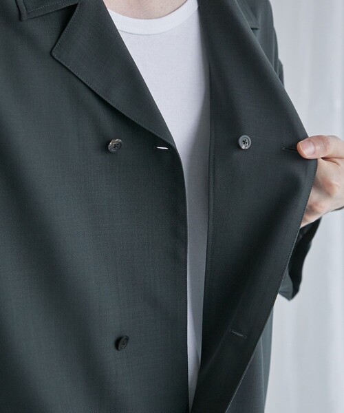 PUBLIC TOKYO(パブリックトウキョウ)の「【セットアップ対応】イージーウールセミオープンシャツ(シャツ/ブラウス・メンズ・ダークグレー/グリーン/ブラウン/ブルー・1/2/3)」の15枚目の写真