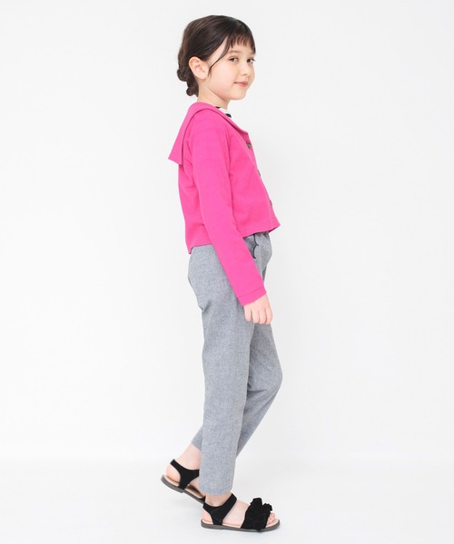 BRANSHES（ブランシェス）の「【接触冷感】セーラー衿カーディガン（カーディガン/ボレロ・キッズ・オフホワイト/ピンク・100/130/140/90/120/150/110）」の7枚目の写真