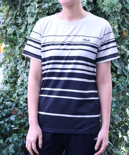 FILA(フィラ)の「【FILA】2枚組 ライトカーディガン + ボーダー半袖Tシャツ(カーディガンインナーセット)(アンサンブル・レディース・ライラック/ブラック/ミント/ネイビー/ライトグレー・L/LL/M/3L/S)」の9枚目の写真